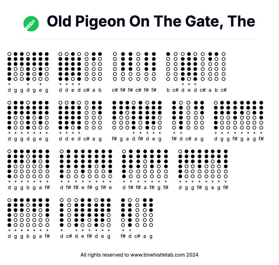 Image of Old Pigeon On The Gate, The Tin Whistle Tabs
