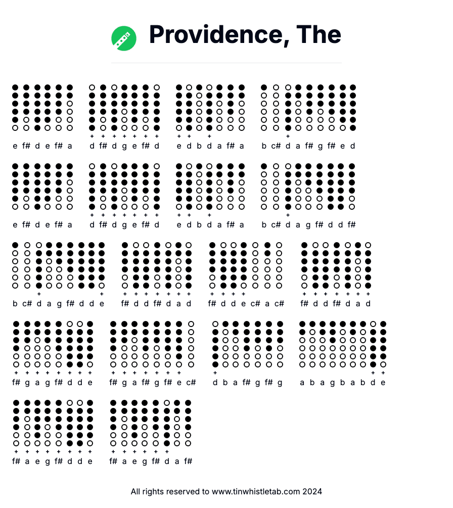 Image of Providence, The Tin Whistle Tabs