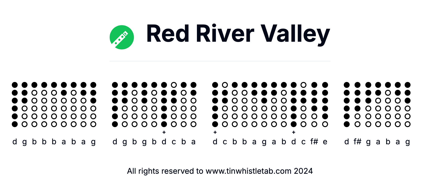 Image of Red River Valley Tin Whistle Tabs