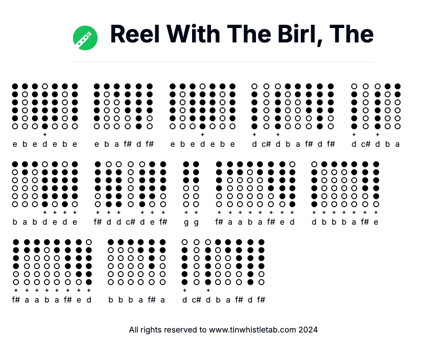 Image of Reel With The Birl, The Tin Whistle Tabs