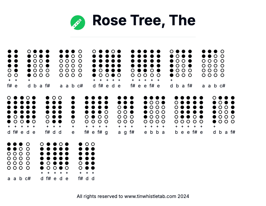 Image of Rose Tree, The Tin Whistle Tabs