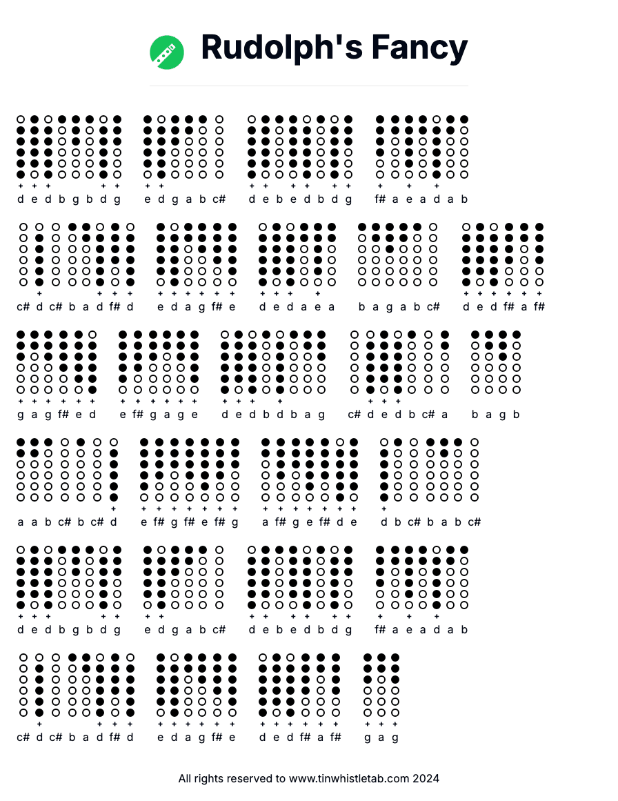Image of Rudolph's Fancy Tin Whistle Tabs