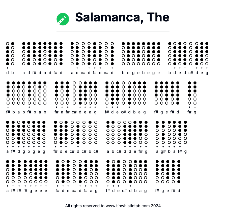 Image of Salamanca, The Tin Whistle Tabs