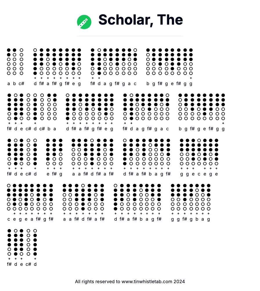 Image of Scholar, The Tin Whistle Tabs