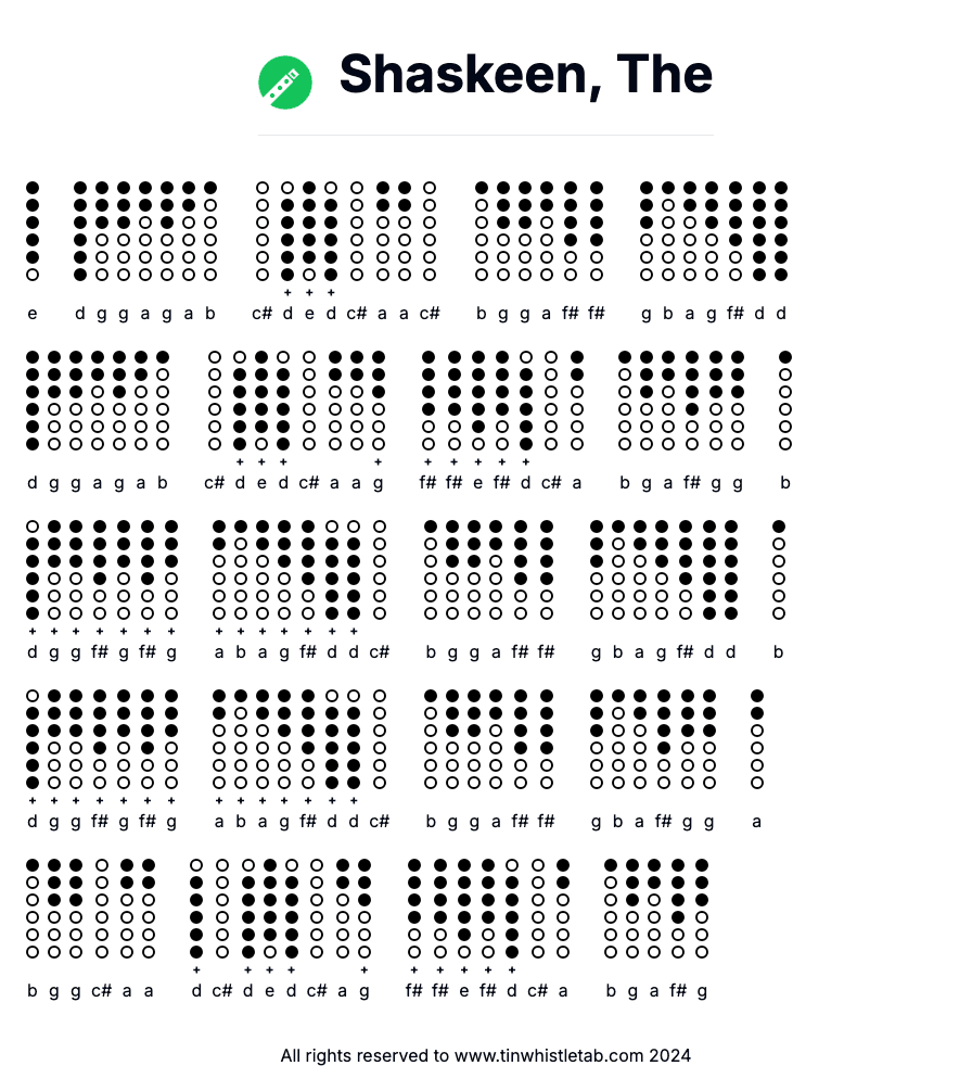 Image of Shaskeen, The Tin Whistle Tabs