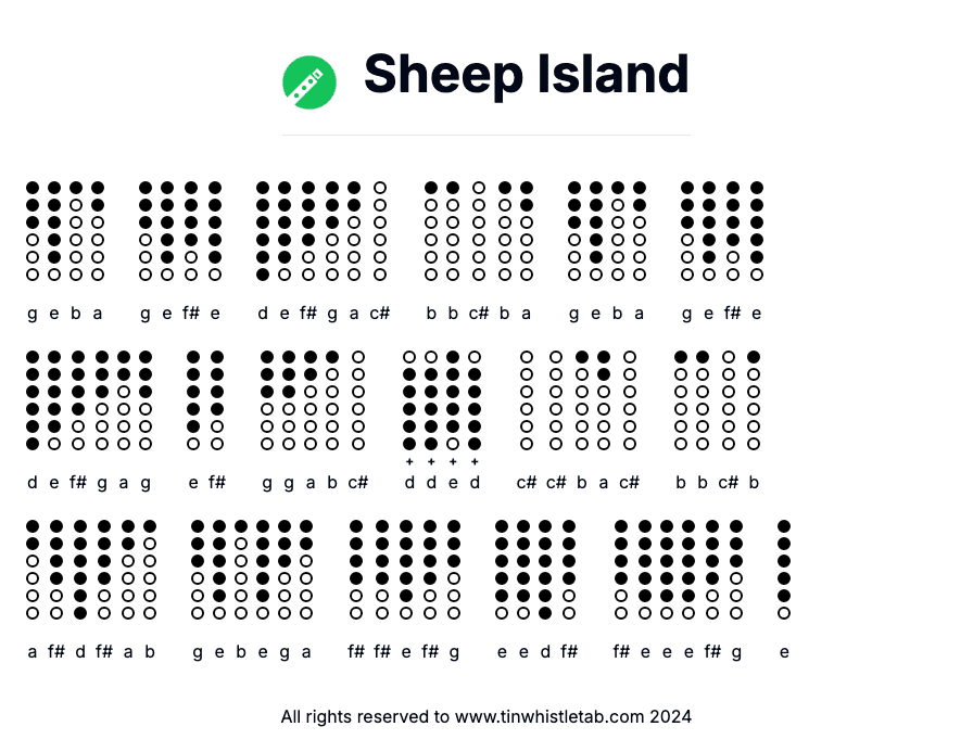 Image of Sheep Island Tin Whistle Tabs