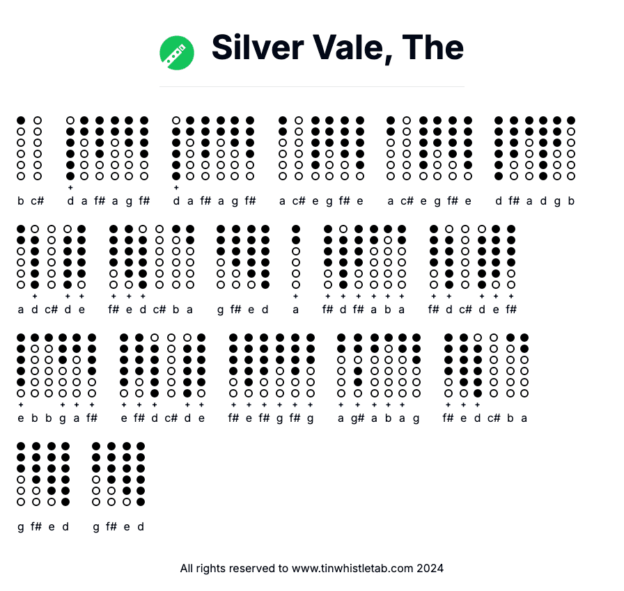Image of Silver Vale, The Tin Whistle Tabs