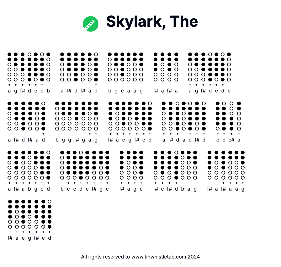 Image of Skylark, The Tin Whistle Tabs