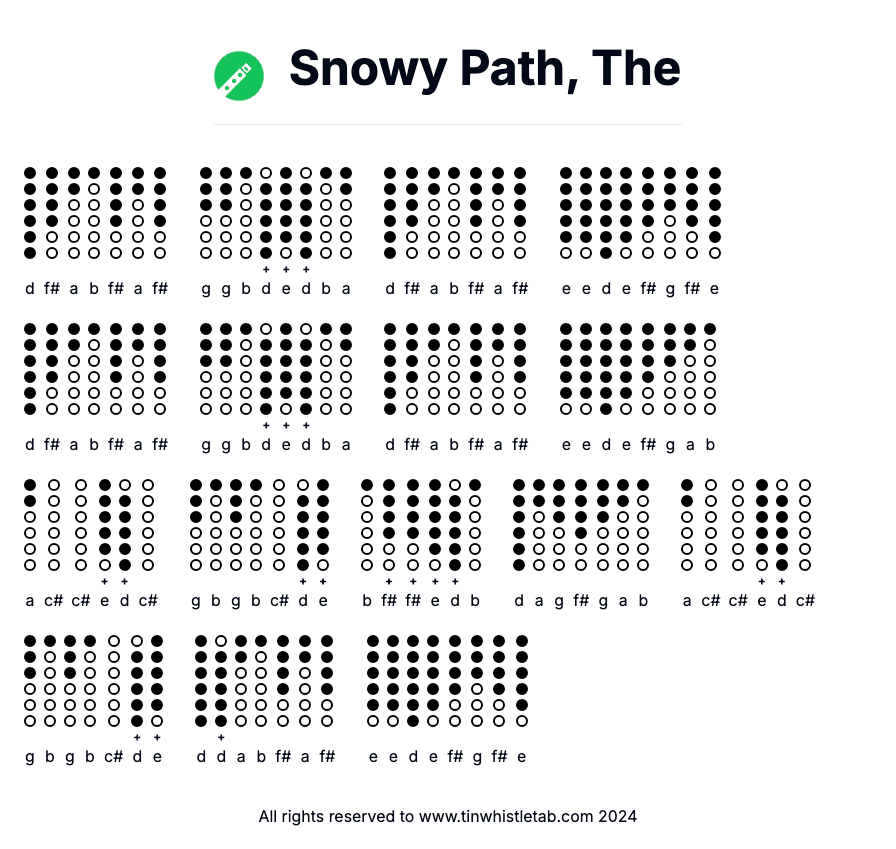 Image of Snowy Path, The Tin Whistle Tabs