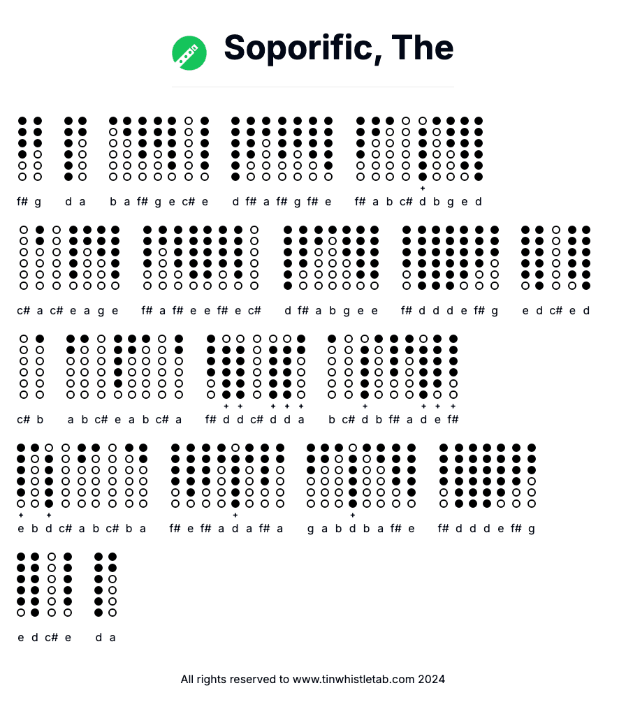 Image of Soporific, The Tin Whistle Tabs
