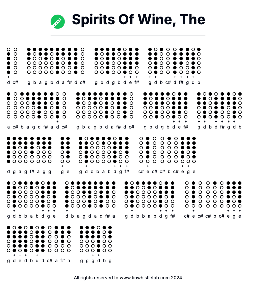 Image of Spirits Of Wine, The Tin Whistle Tabs