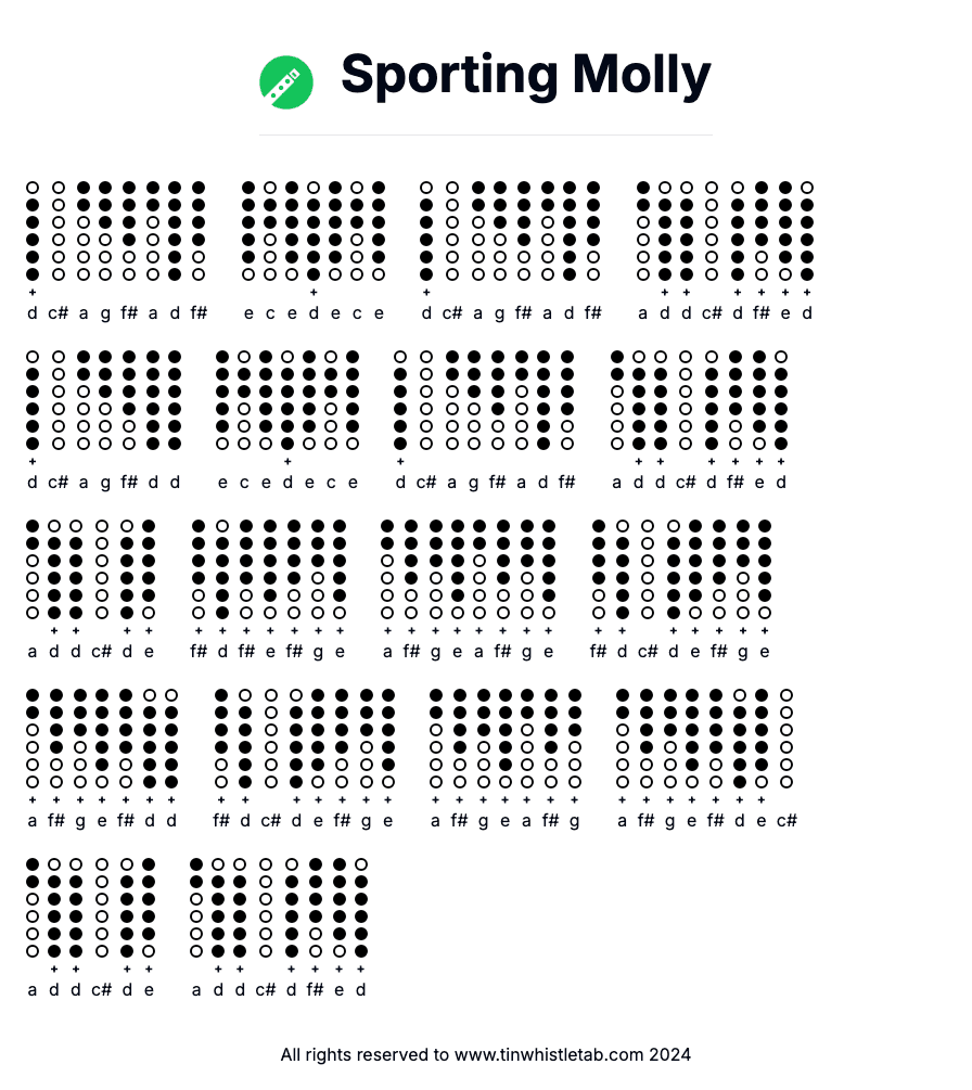 Image of Sporting Molly Tin Whistle Tabs