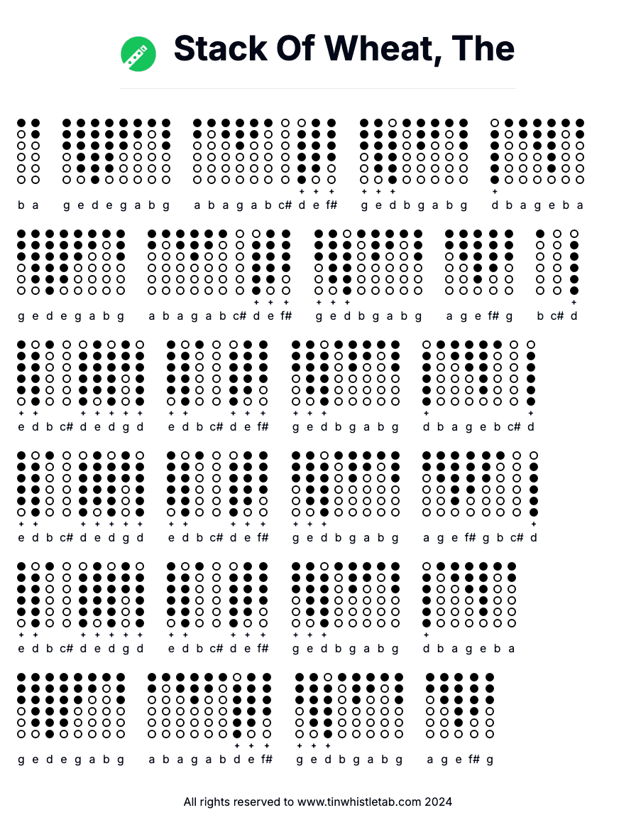 Image of Stack Of Wheat, The Tin Whistle Tabs