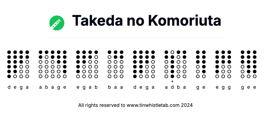 Image of Takeda no Komoriuta Tin Whistle Tabs