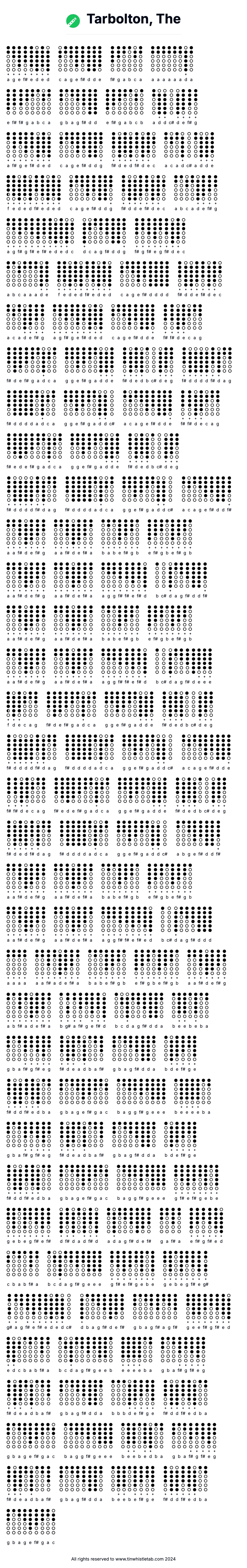 Image of Tarbolton, The Tin Whistle Tabs