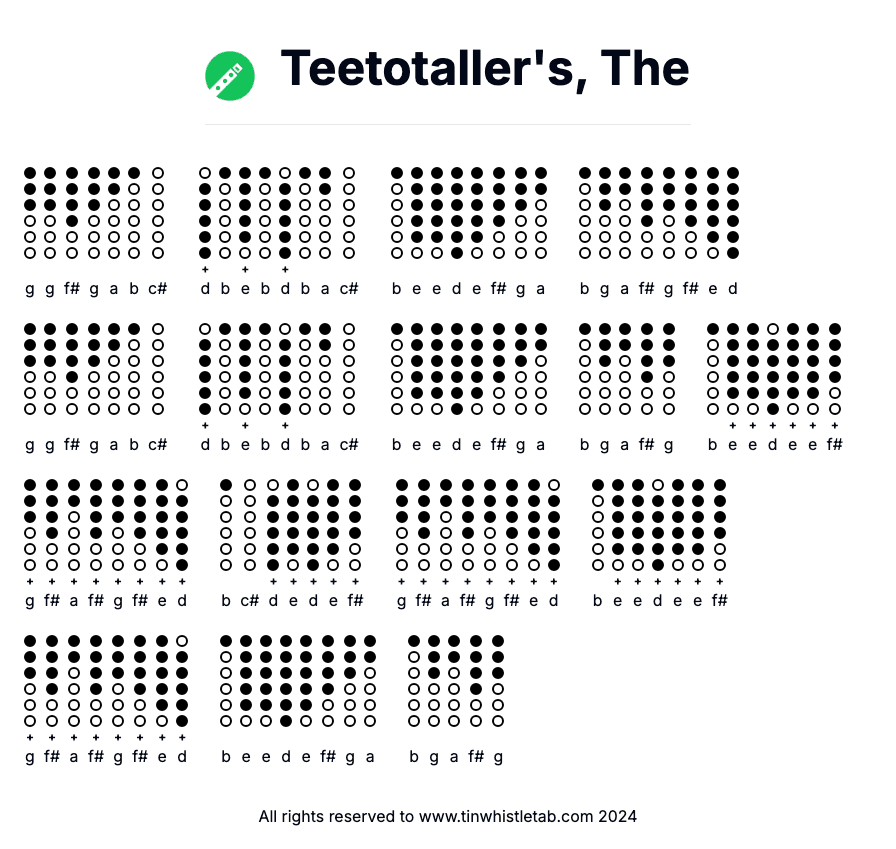 Image of Teetotaller's, The Tin Whistle Tabs