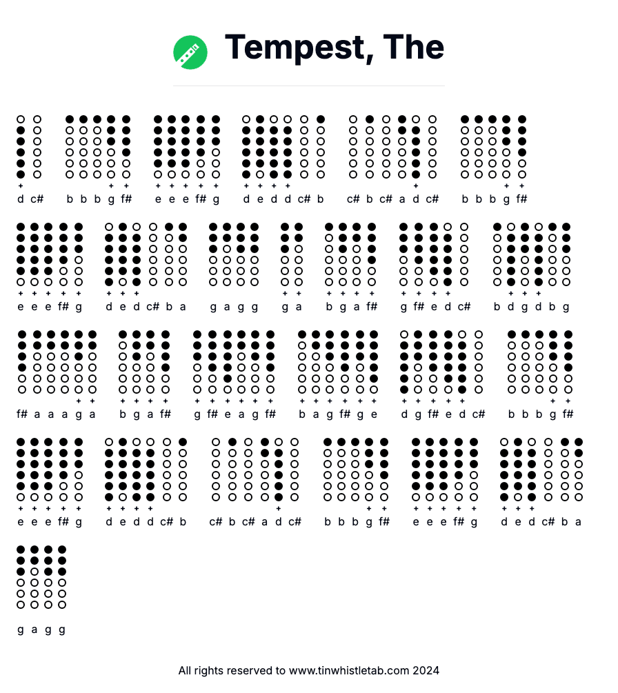 Image of Tempest, The Tin Whistle Tabs