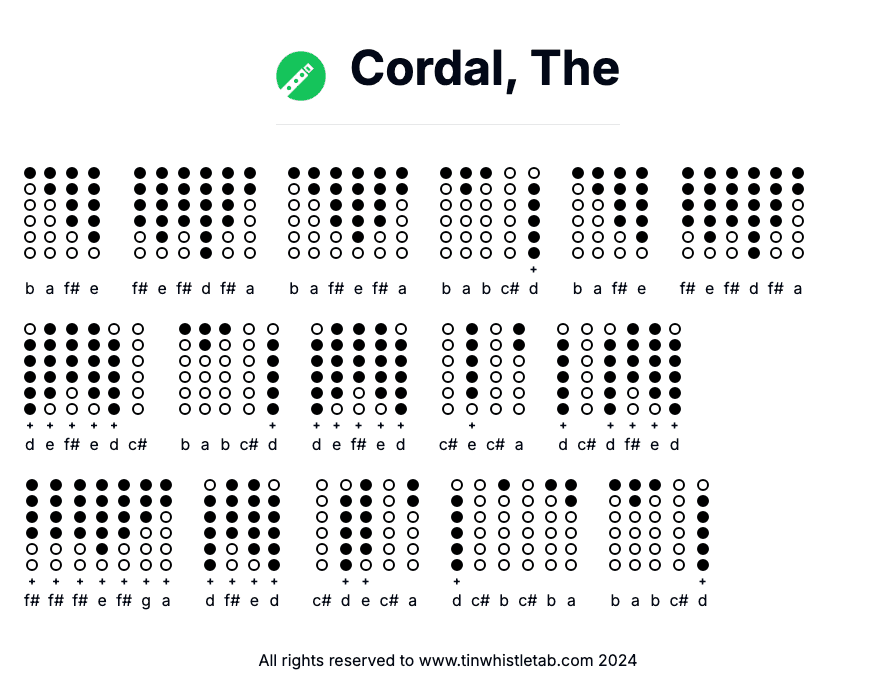 Image of Cordal, The Tin Whistle Tabs