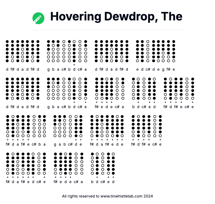 Image of Hovering Dewdrop, The Tin Whistle Tabs