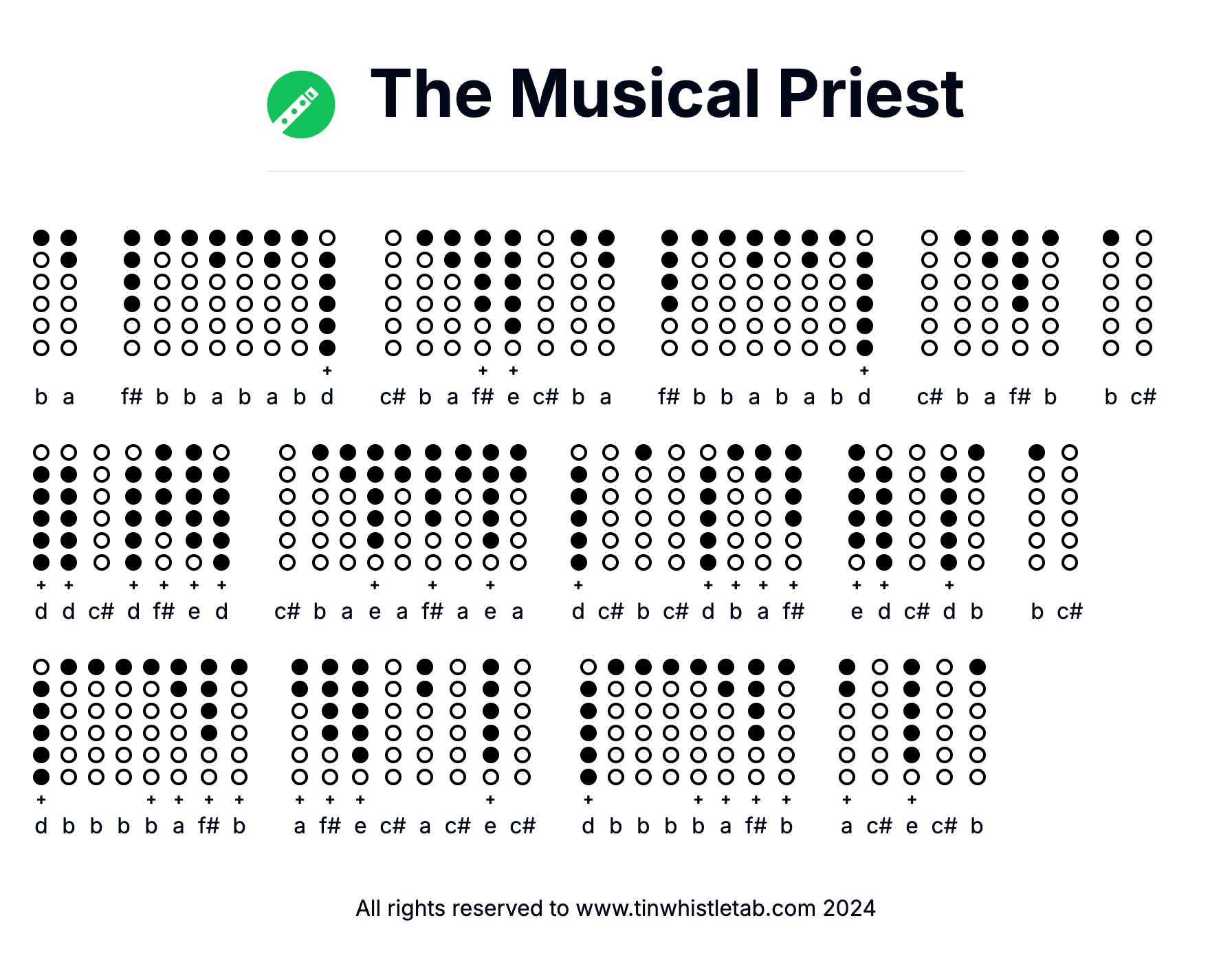 Image of The Musical Priest Tin Whistle Tabs