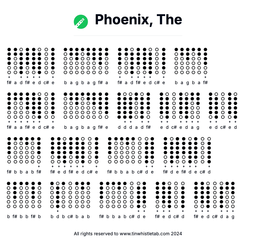 Image of Phoenix, The Tin Whistle Tabs