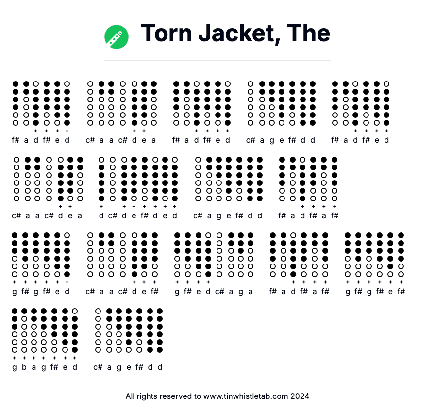 Image of Torn Jacket, The Tin Whistle Tabs