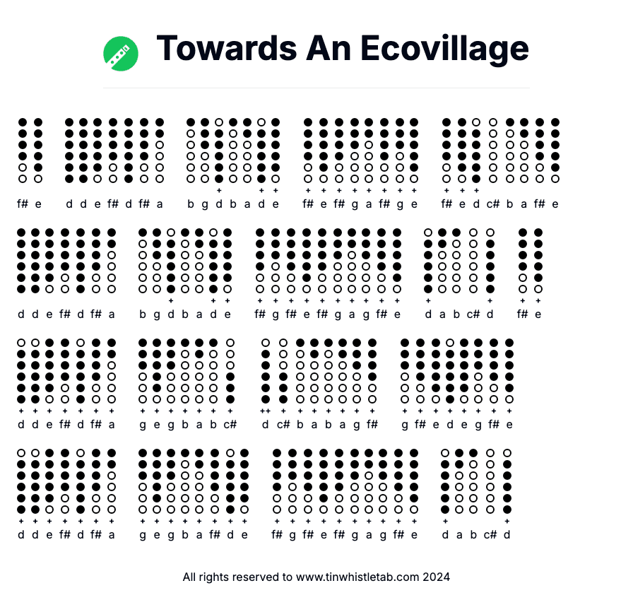 Image of Towards An Ecovillage Tin Whistle Tabs