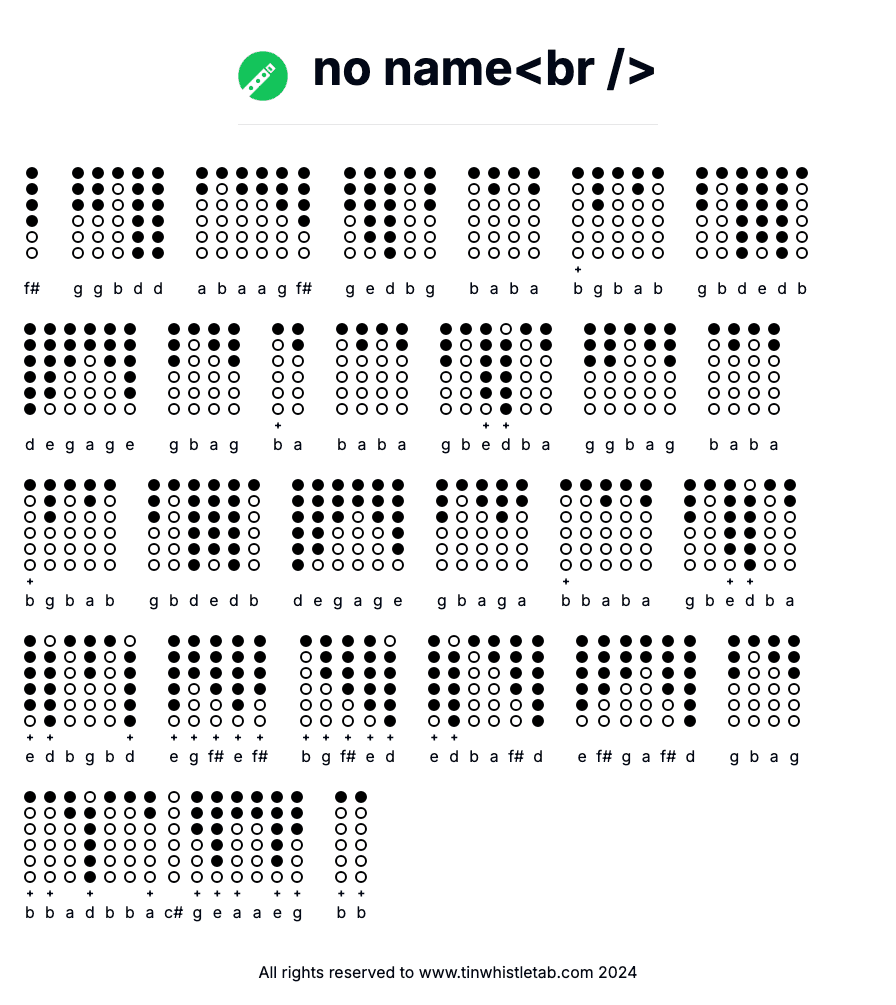 Image of no name<br /> Tin Whistle Tabs