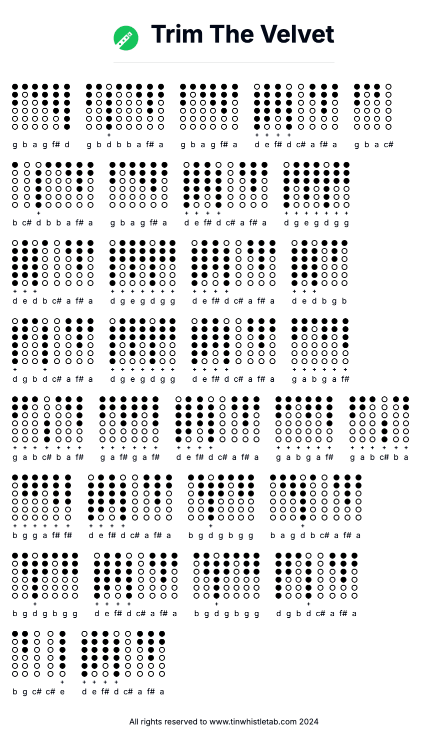 Image of Trim The Velvet Tin Whistle Tabs