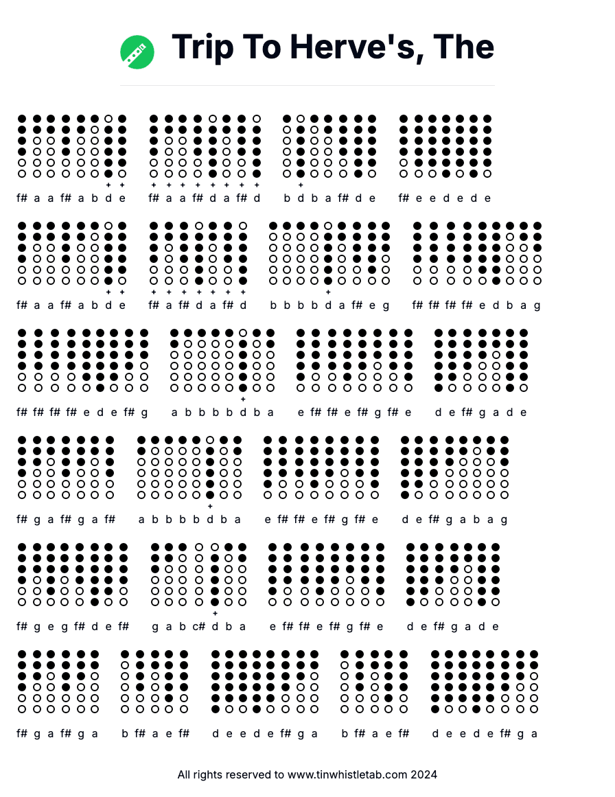 Image of Trip To Herve's, The Tin Whistle Tabs