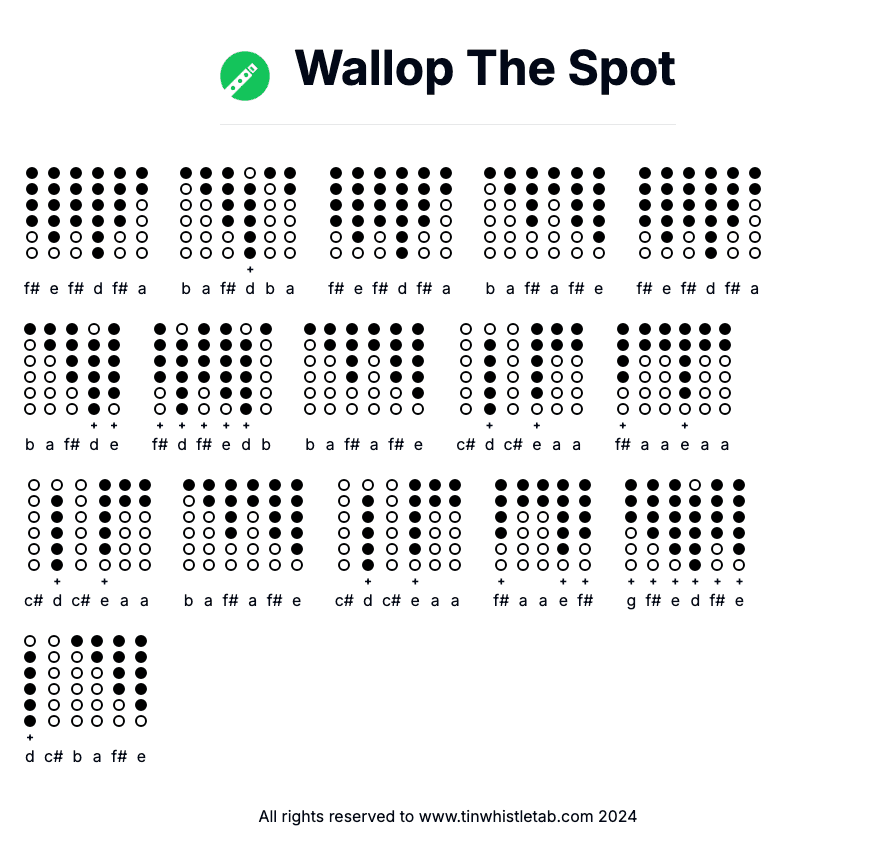 Image of Wallop The Spot Tin Whistle Tabs