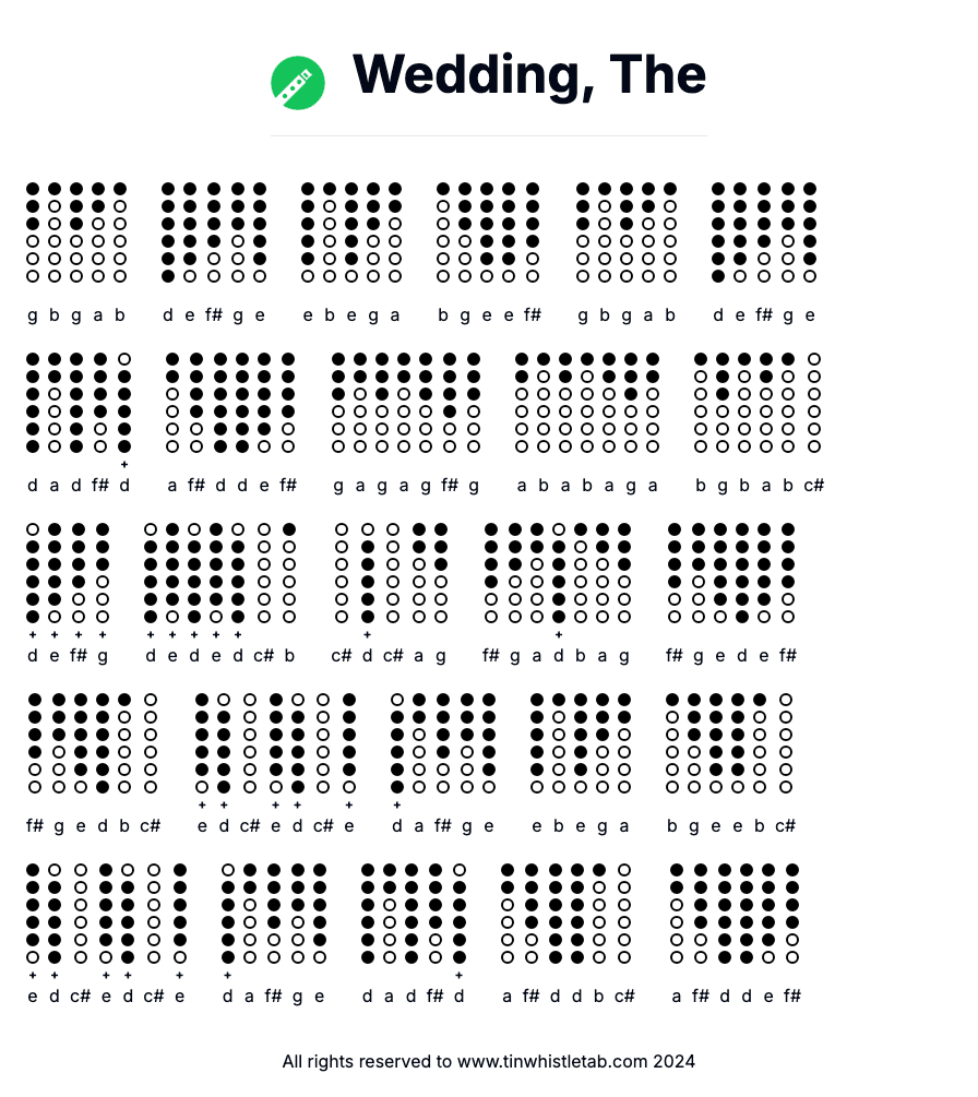 Image of Wedding, The Tin Whistle Tabs