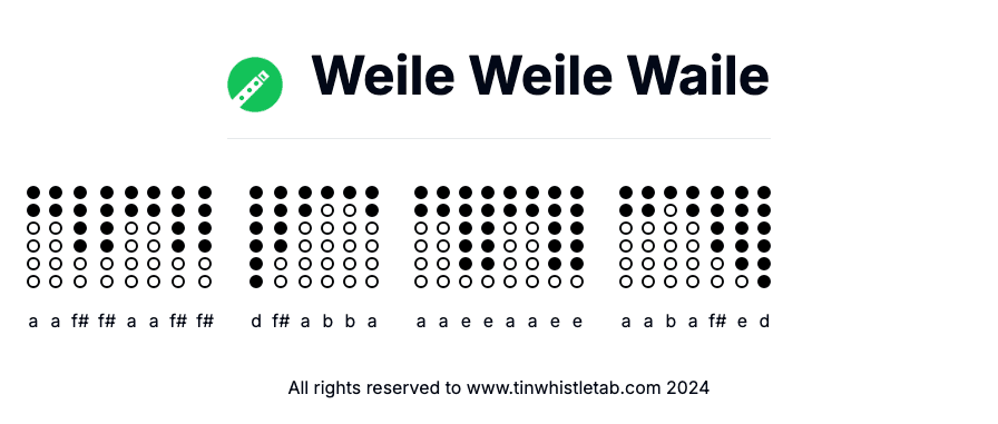 Image of Weile Weile Waile Tin Whistle Tabs