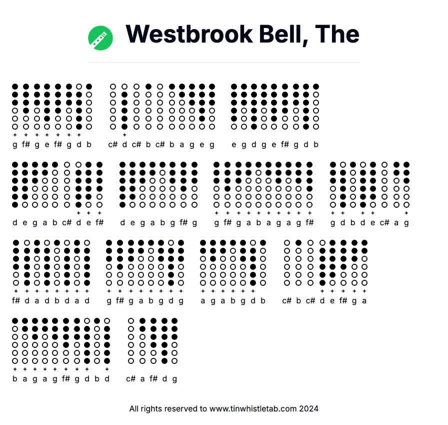 Image of Westbrook Bell, The Tin Whistle Tabs