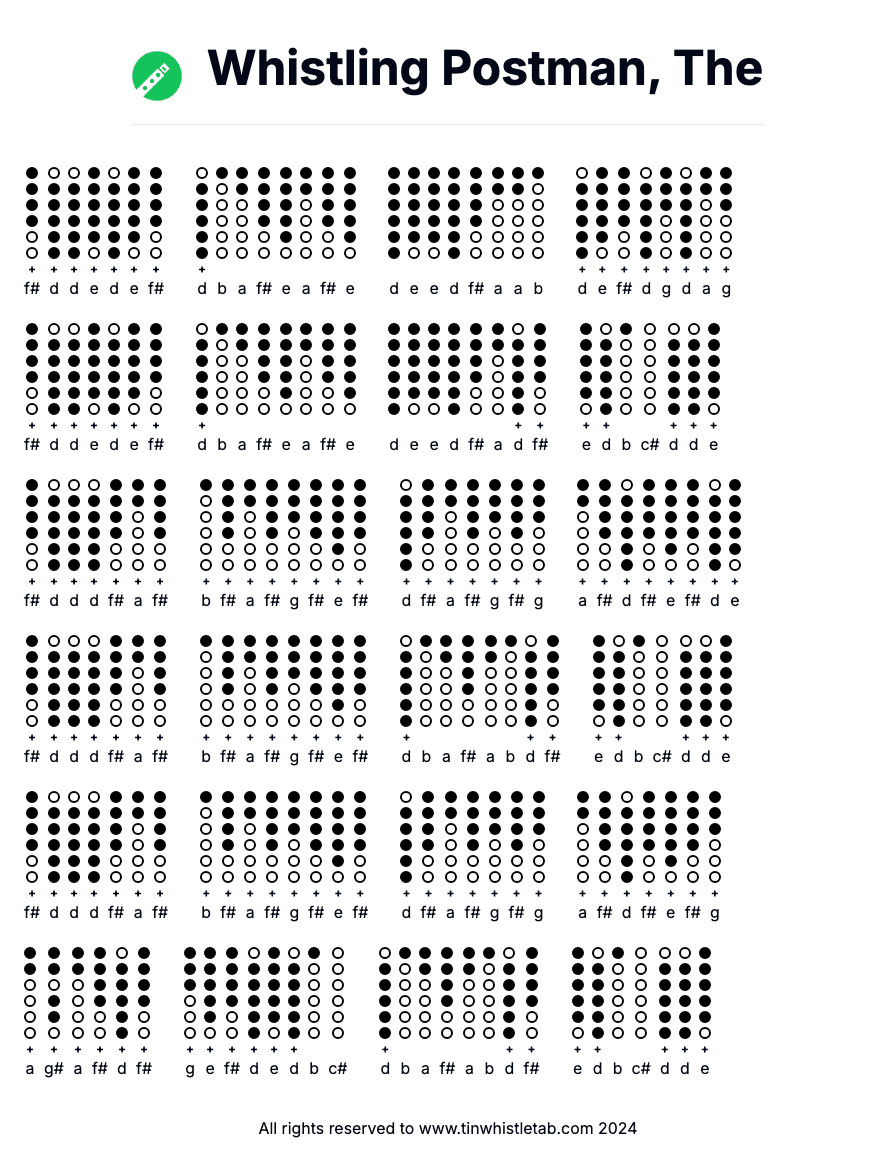 Image of Whistling Postman, The Tin Whistle Tabs