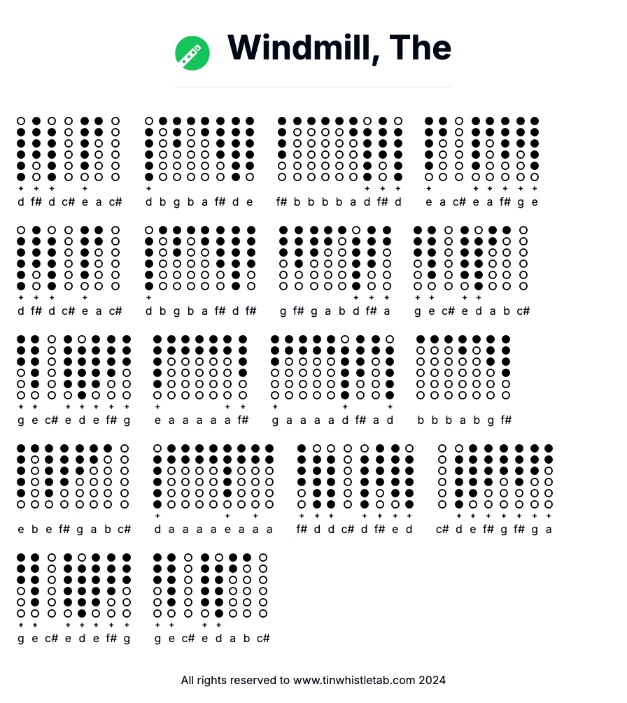 Image of Windmill, The Tin Whistle Tabs