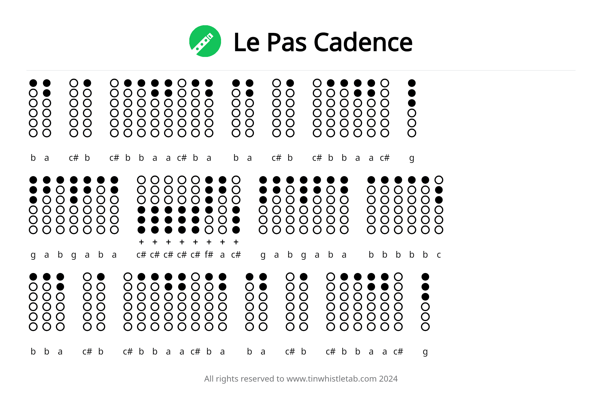 Image of Le Pas Cadence Tin Whistle Tabs