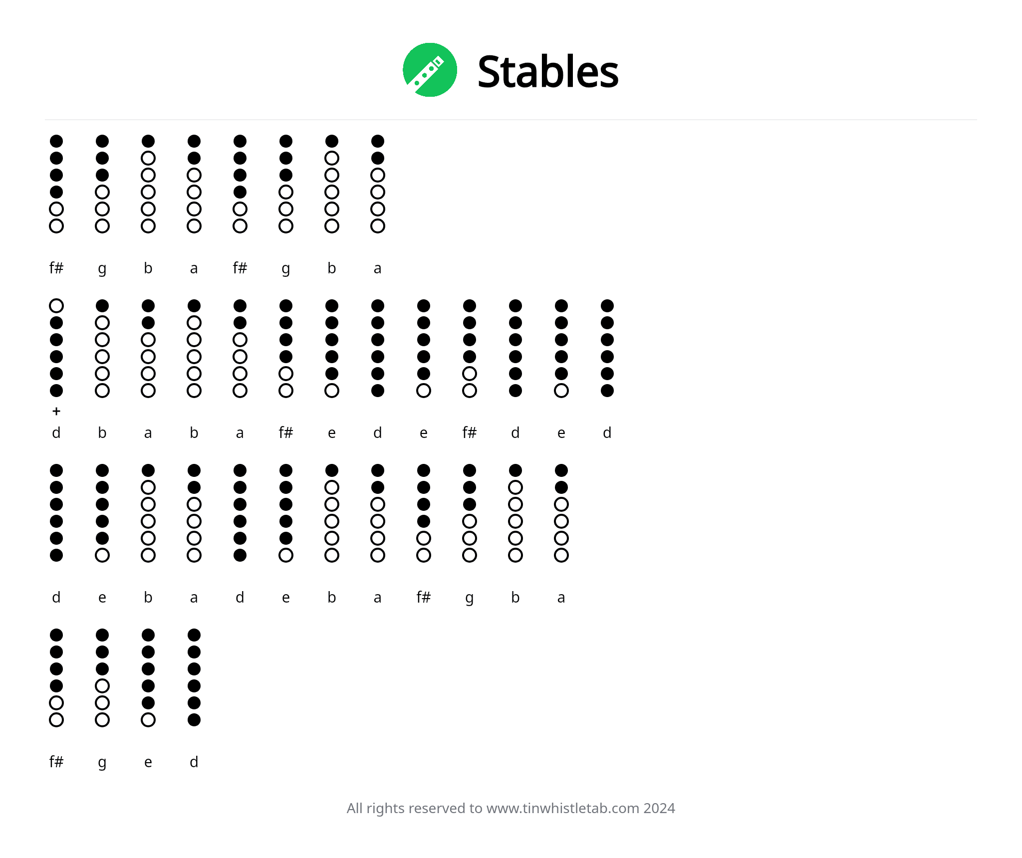《Stables》哨笛指法谱图片